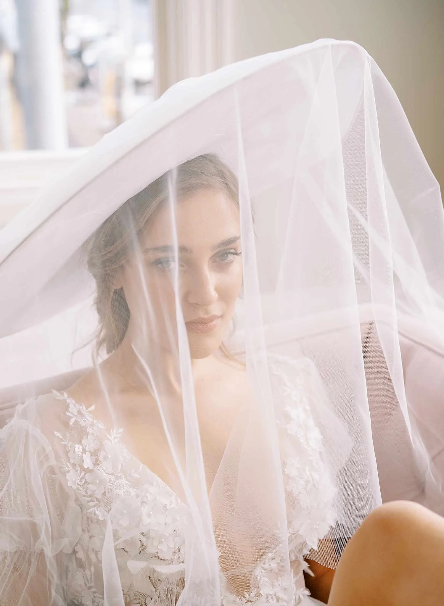 Dream cloud bridal hat with veil - Style #2456