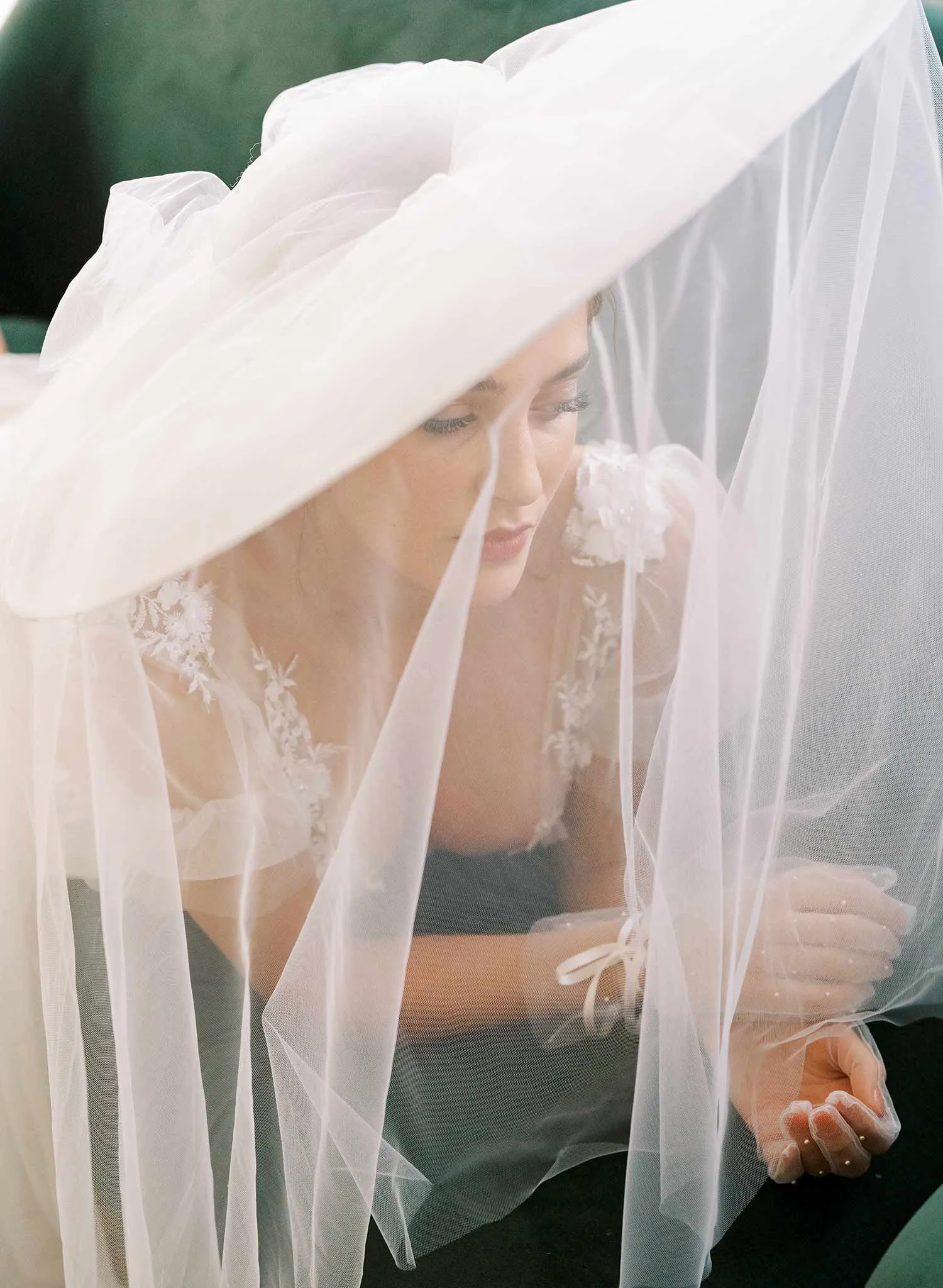 Dream cloud bridal hat with veil - Style #2456