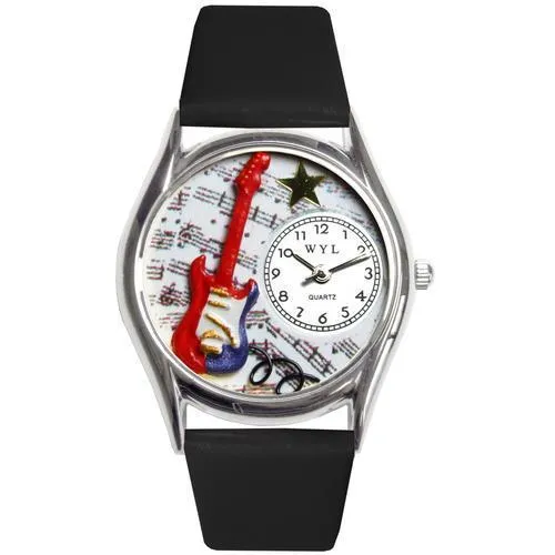 Electric Guitar Watch Small Silver Style