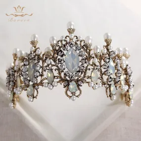 Elegant Retro Baroque Nature Pearls Tiara