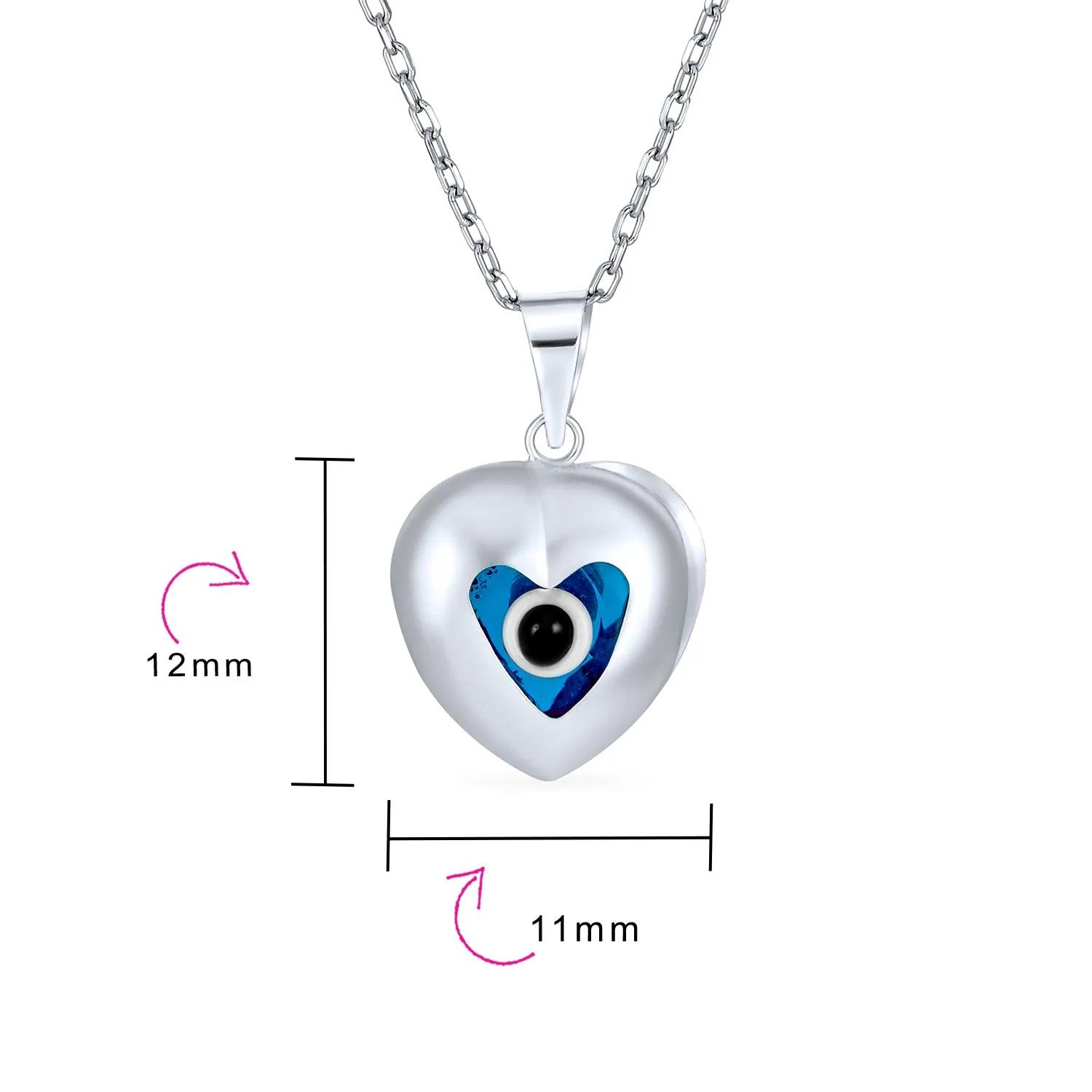 Evil Eye Blue Filigree Sterling Silver Pendant Charm Necklace