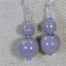 Fair Trade Kazuri Bead Lilac Drop Earrings