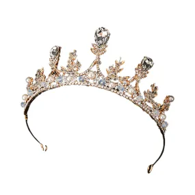 Fancydresswale Jeweled Baroque Quee Rhinestone Wedding Crowns and Tiaras for Women, Costume Accessories with Gemstones