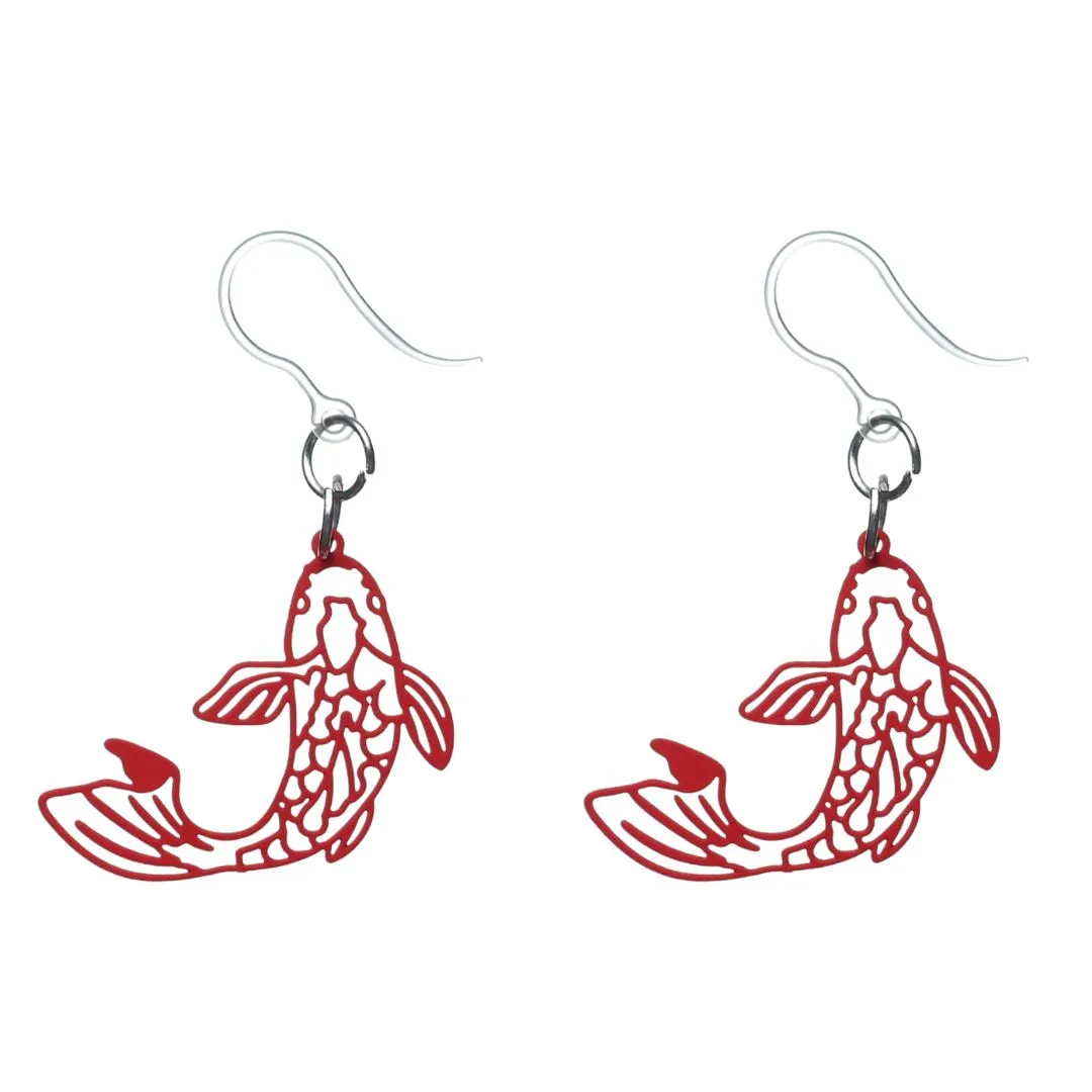 Filigree Fish Dangles Hypoallergenic Earrings for Sensitive Ears Made with Plastic Posts