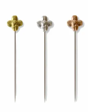 Flower Sewing Pins in Gold, Silver and Bronze, Cohana