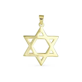 Genuine 14K Gold Pendant Necklace Star of David Amulet for Spiritual Protection