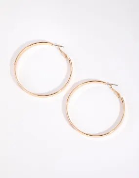 Gold Flat Hoop Earrings