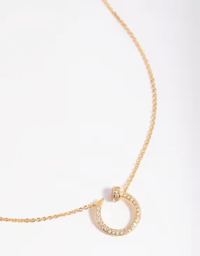 Gold Plated Cubic Zirconia Circle Necklace