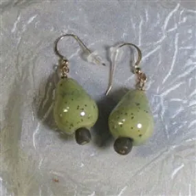 Green Kazuri Fair Trade Bead Earrings