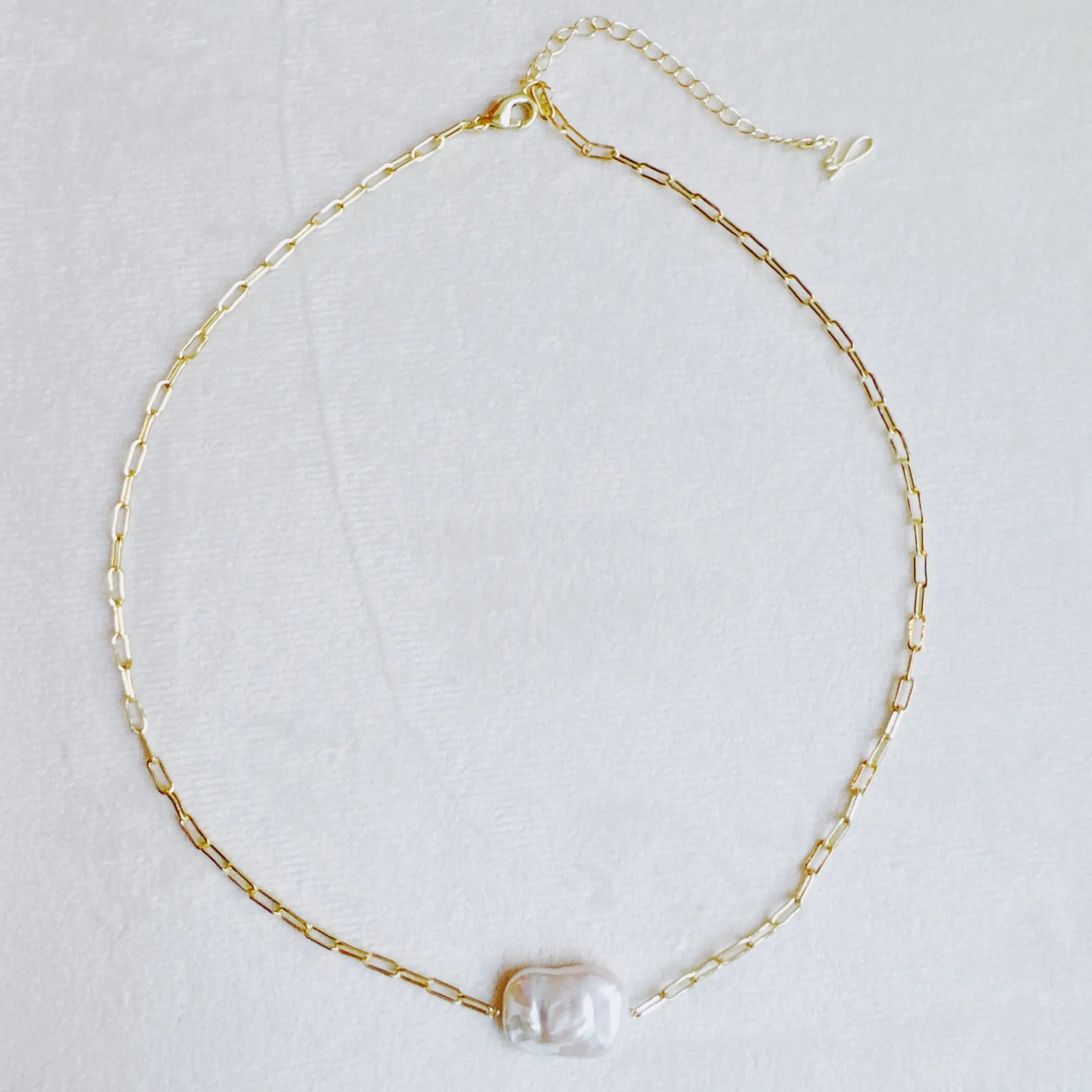 Hannah Baroque Pearl Chain Necklace