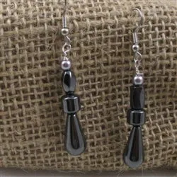 Hematite Gemstone Drop Earrings