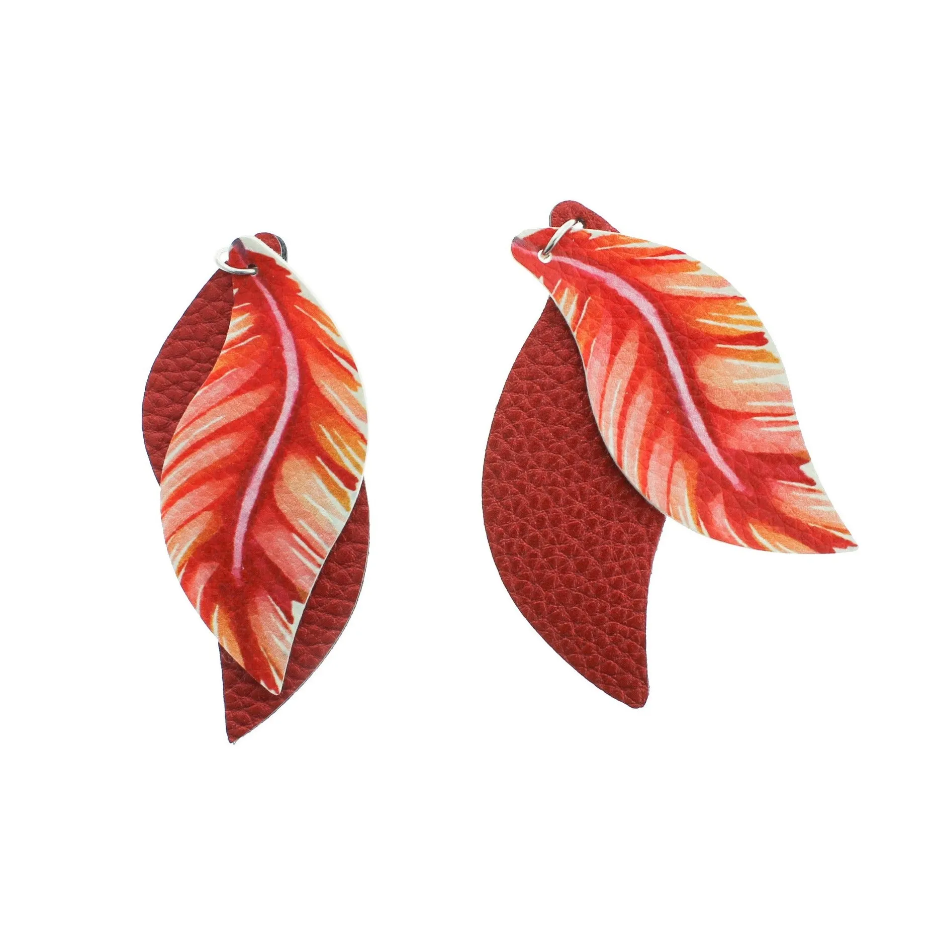 Imitation Leather Feather Pendants - 1 Pair - Choose Your Color!