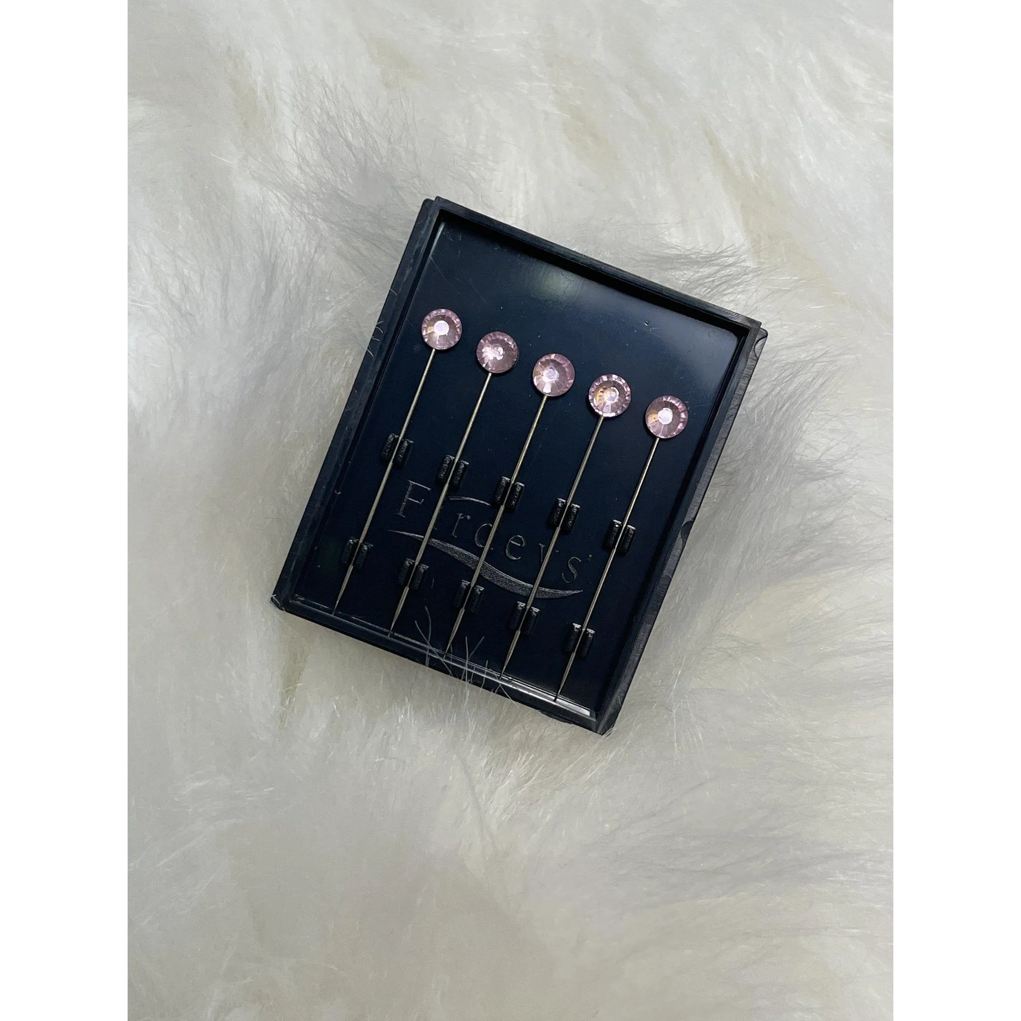 Jewel Headwrap Pins - Pink