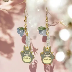 Kawaii - Totoro earrings | japanese anime dangle earrings | oriental decor drop earrings| cute kawaii | howl’s earrings