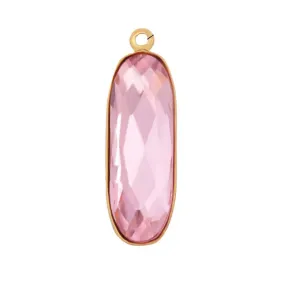 Large Zircon Oval Charm For Charm Necklace & Bracelet