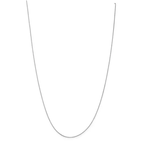 Leslie's 14kt White Gold .5mm Baby Box Chain with Lobster Clasp