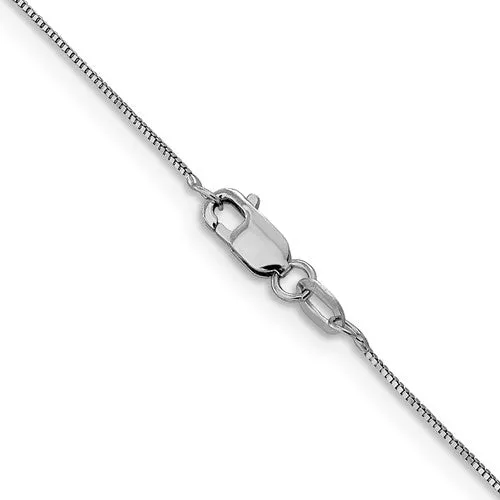 Leslie's 14kt White Gold .5mm Baby Box Chain with Lobster Clasp