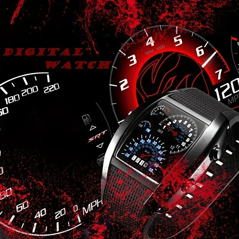 Men's LED Aviation-Style Sports Watch