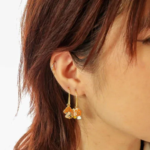 Mushroom Butterfly Drop Earrings