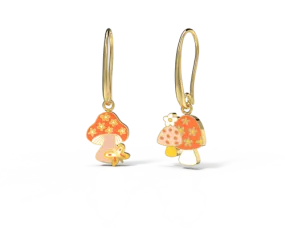 Mushroom Butterfly Drop Earrings