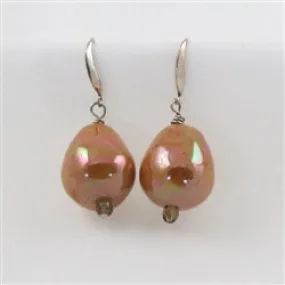 Orange Drop Earrings Tangerine  Kazuri Beads