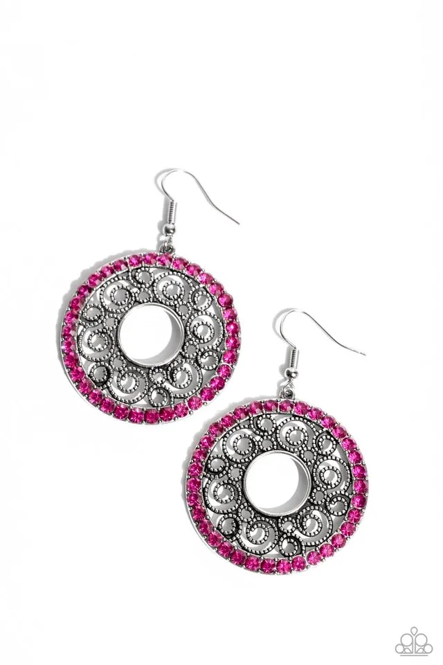 Paparazzi Earring ~ Whirly Whirlpool - Pink