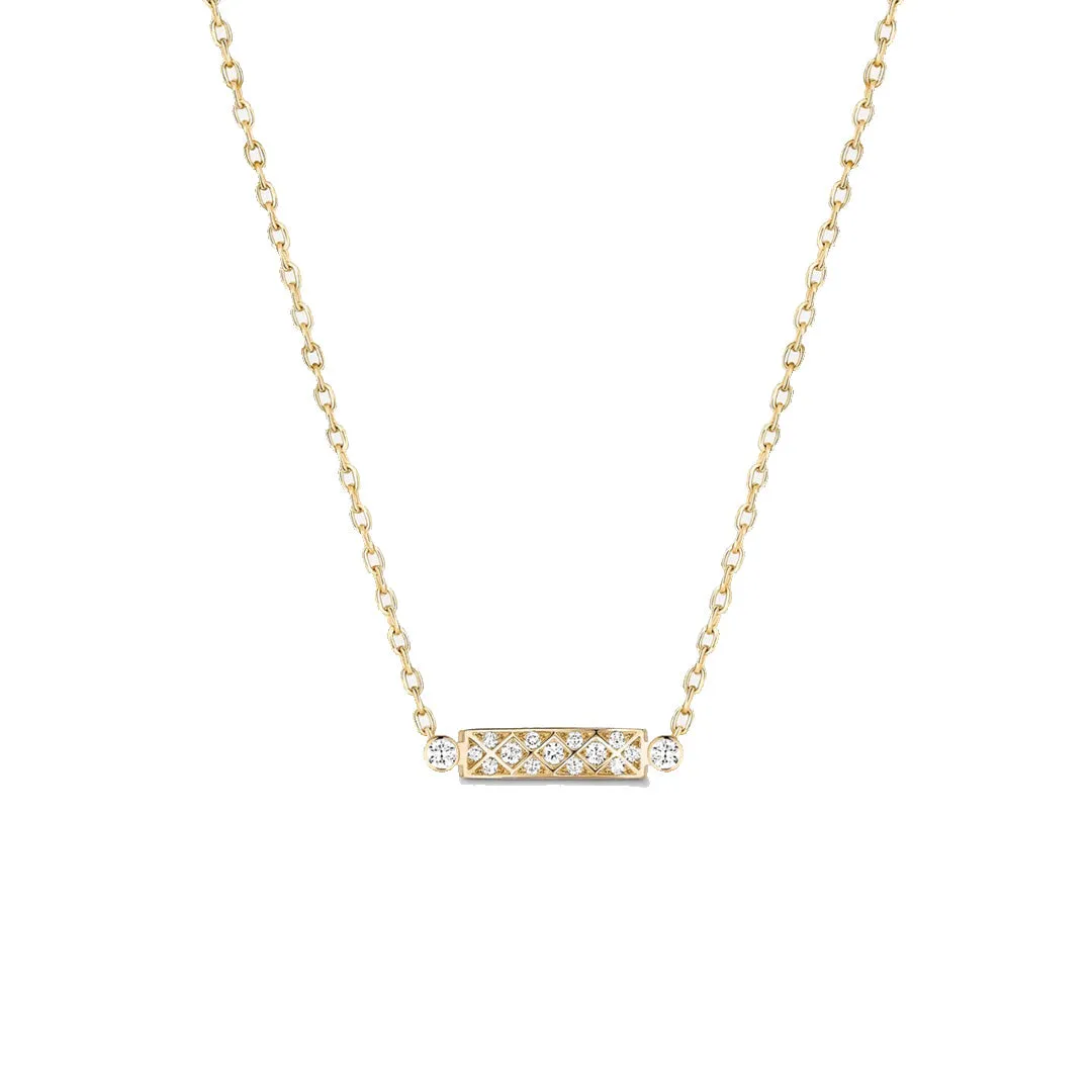 'Parisian Stroll' Mood Pendant Necklace with Pave Diamonds