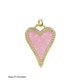 Pink Heart Charm For Charm Necklace