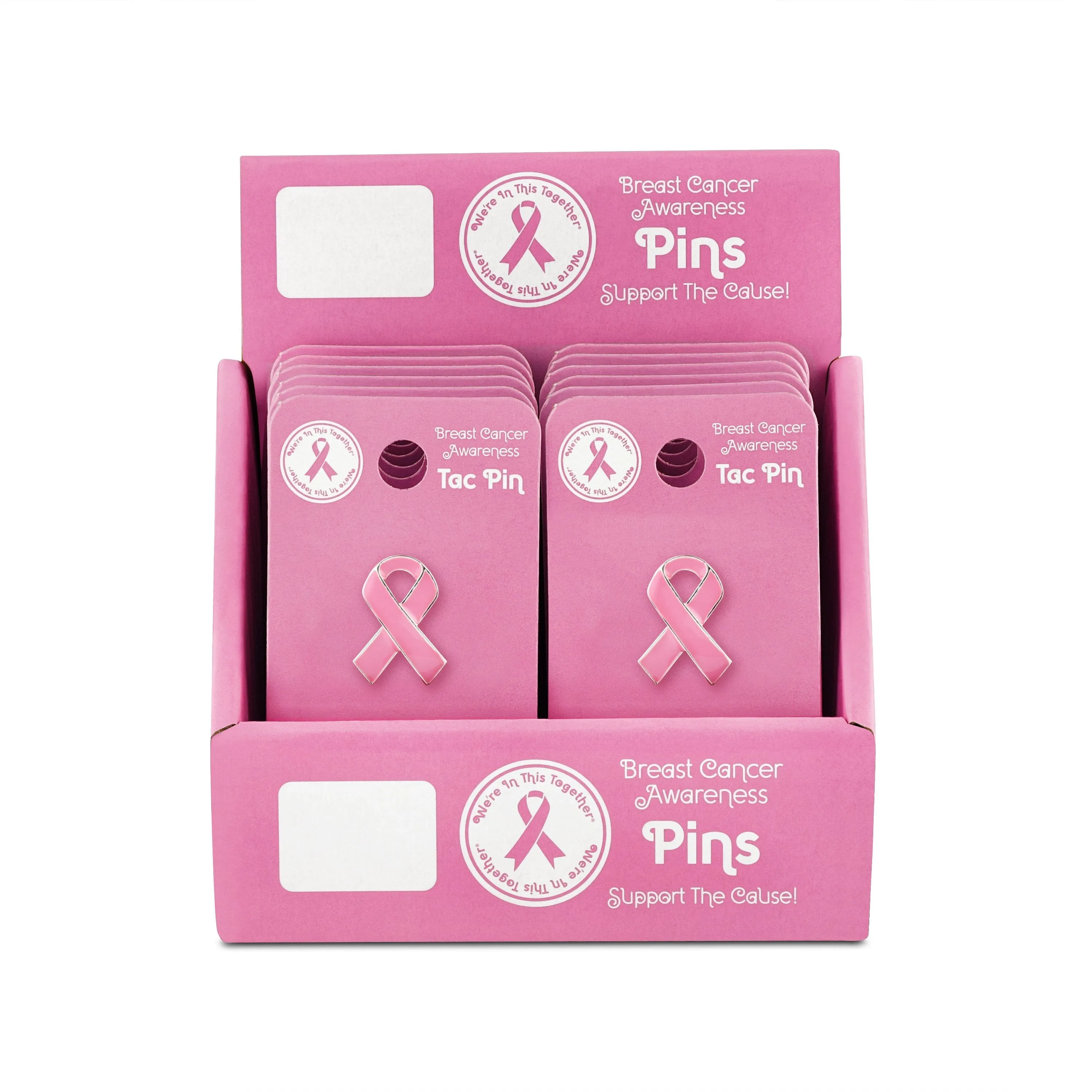 Pink Ribbon Pin Counter Display (12 Cards)