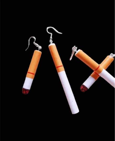 Quirky - Mismatched decor cigarrette earrings | mismatch funky earrings | fun style pop art decor earrings | halloween quirky