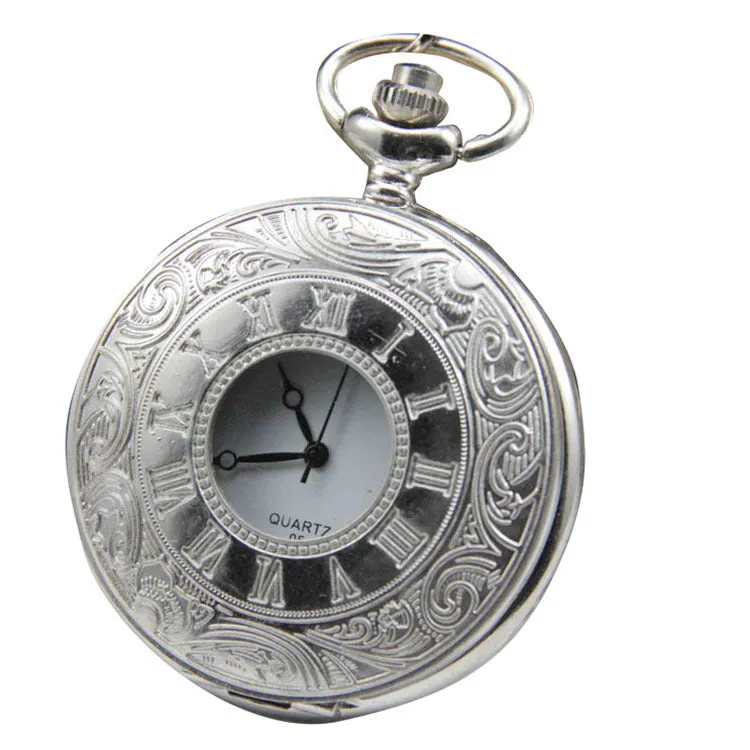 Retro Roman Cloud Pattern Pocket Watch Classic Pattern European And American Style Necklace Large Pocket Watch