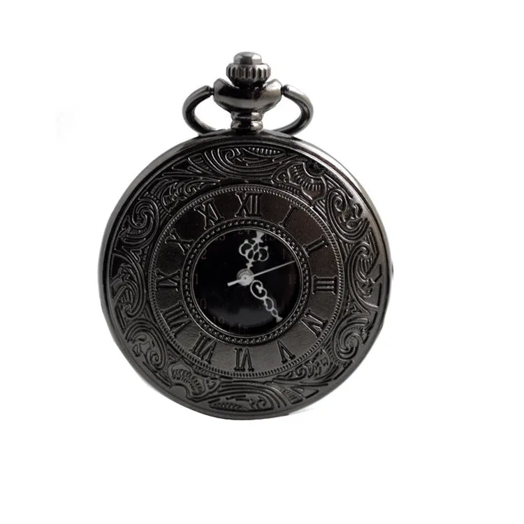 Retro Roman Cloud Pattern Pocket Watch Classic Pattern European And American Style Necklace Large Pocket Watch