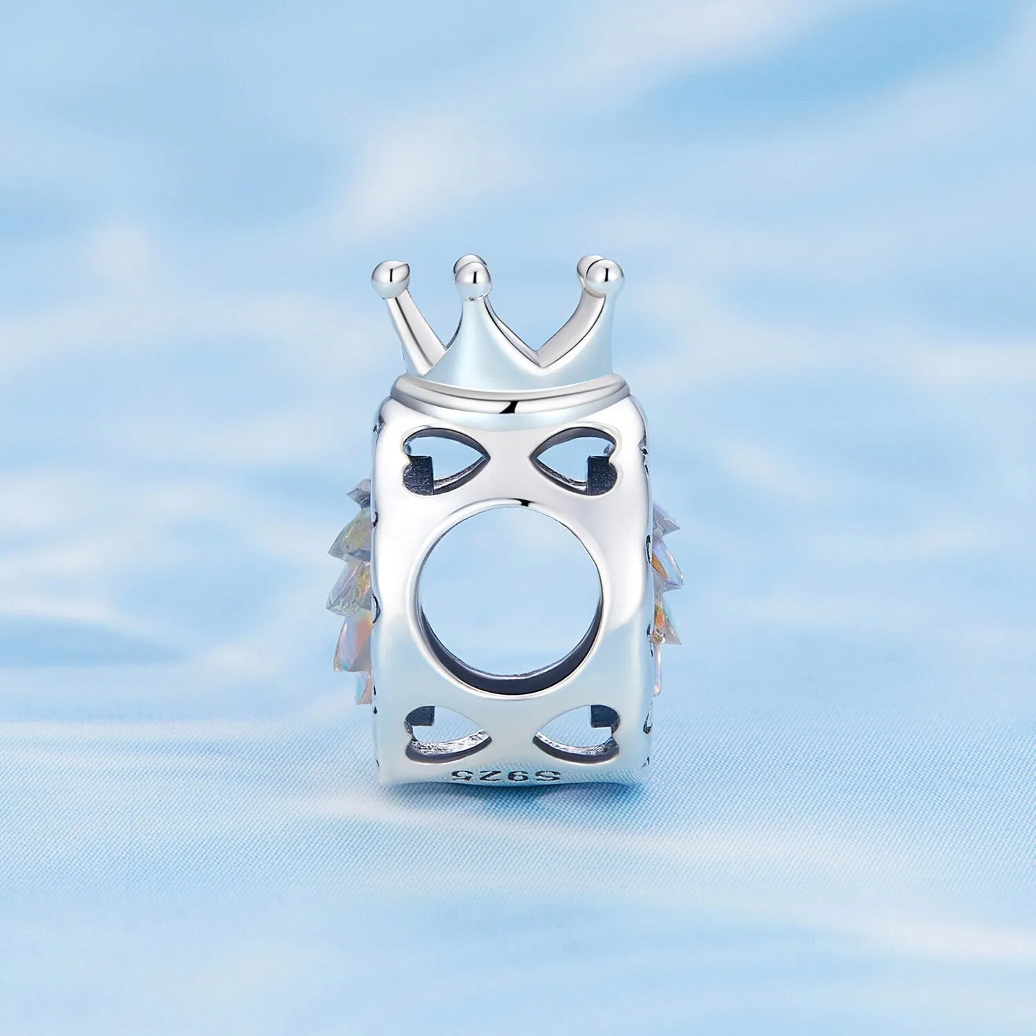 S925 Silver Crown Bead Charm for Bracelet