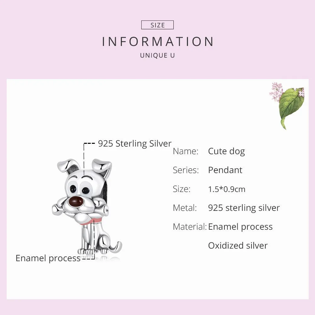 S925 Silver Cute Dog Paw Collection Charm