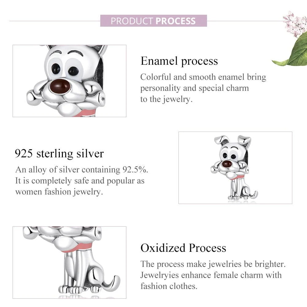 S925 Silver Cute Dog Paw Collection Charm