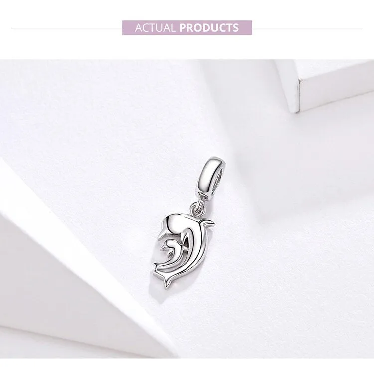 S925 Silver  Dolphin Charm Beads