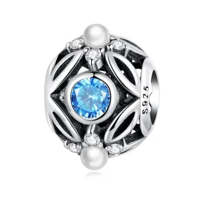 S925 Silver Hollow Pattern Charm