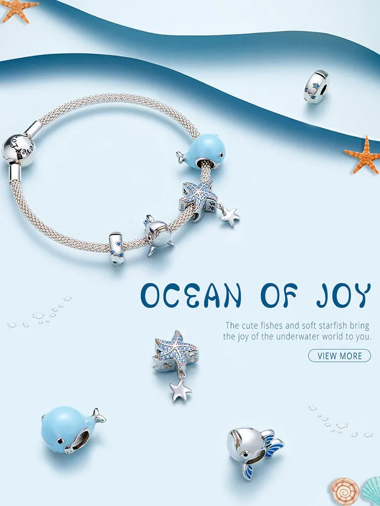 S925 Silver Ocean Starfish Charm Beads