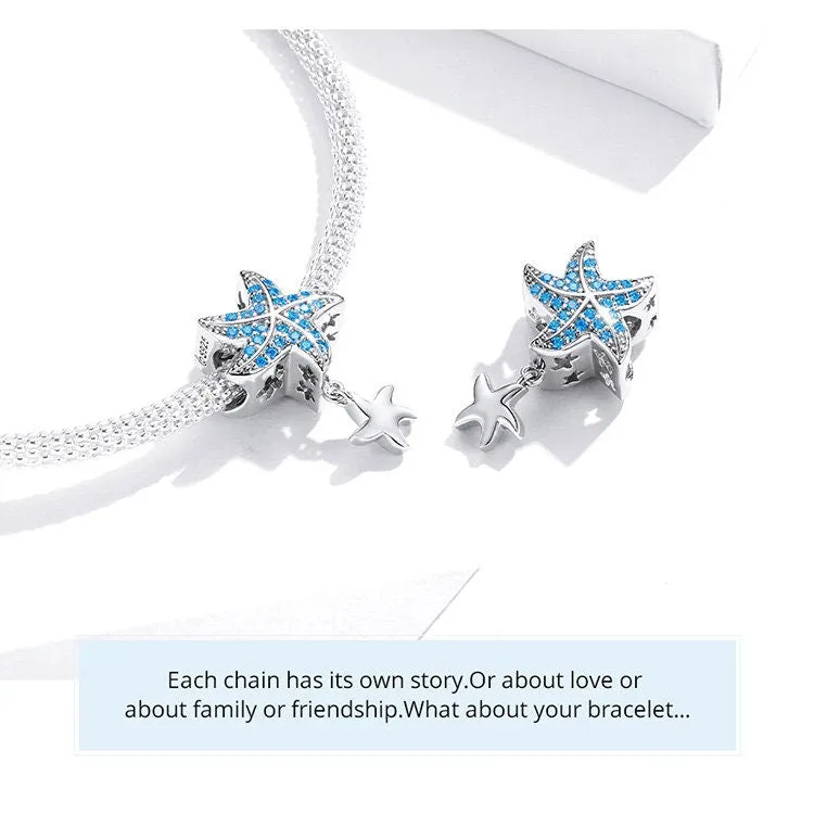 S925 Silver Ocean Starfish Charm Beads