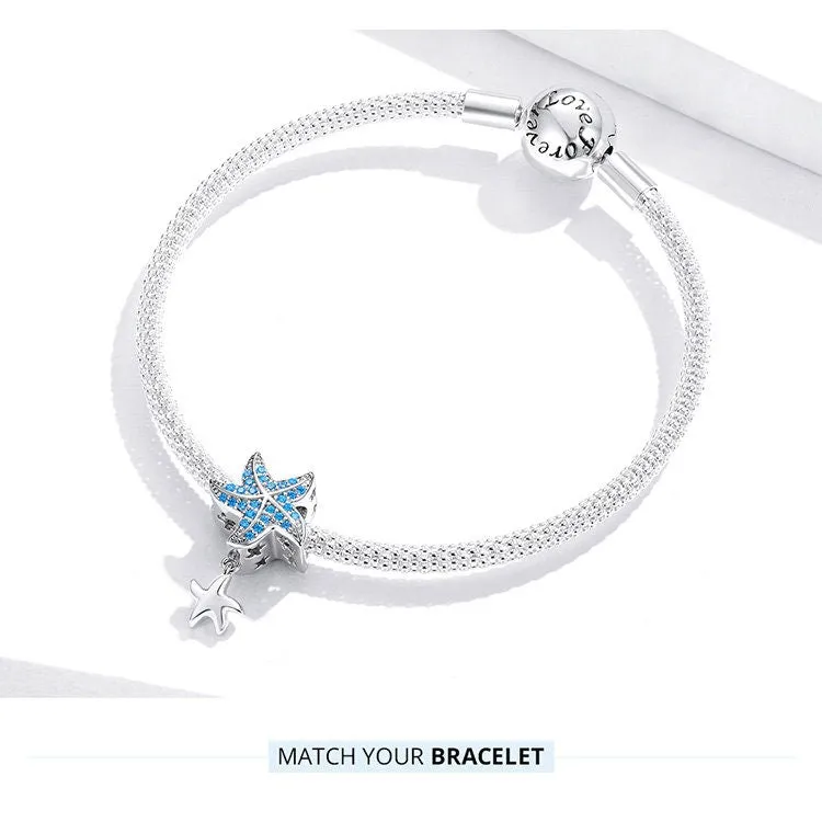 S925 Silver Ocean Starfish Charm Beads