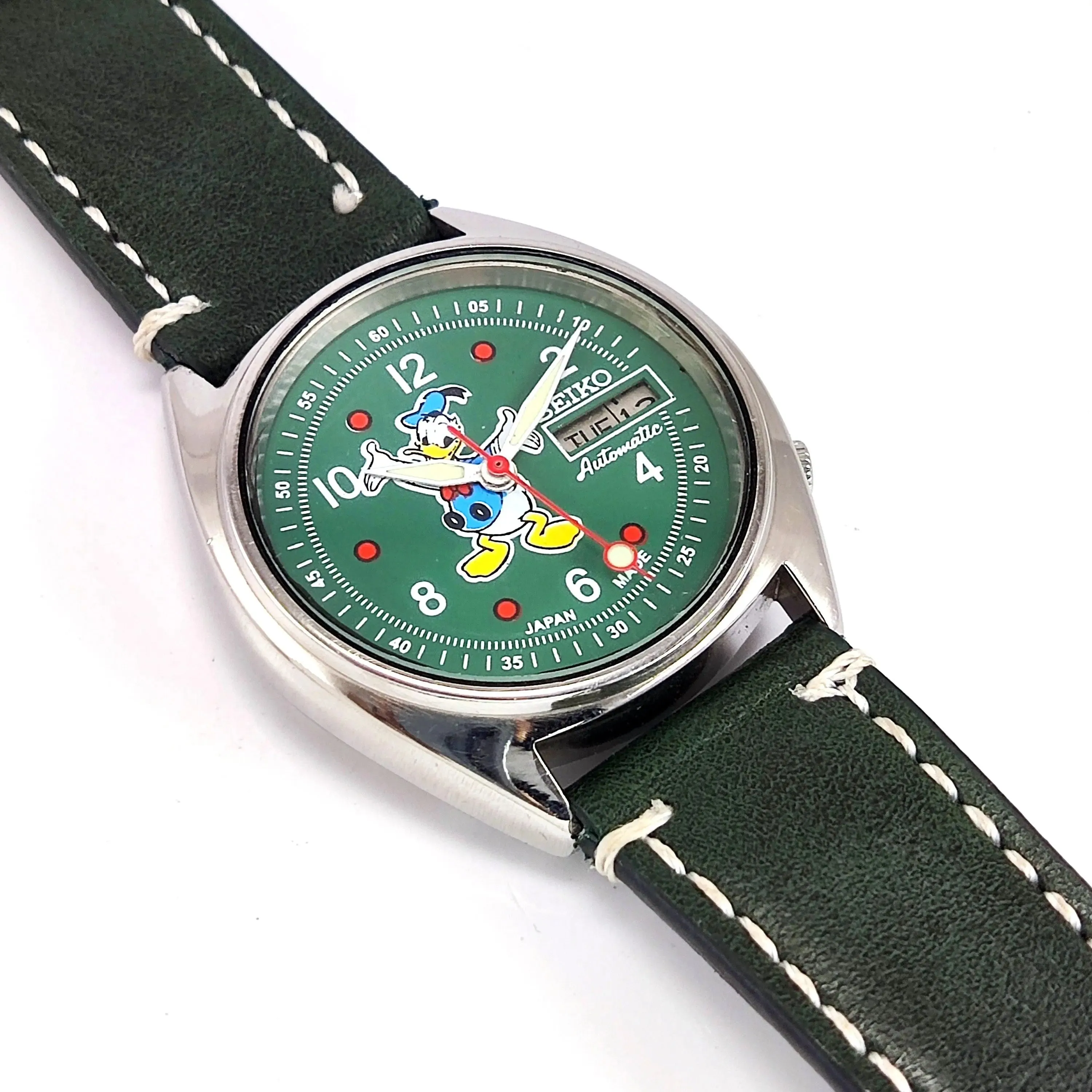 Seiko 5 Automatic-7009A 17 Jewels Day Date Green Dial Men's Mechanical Watch