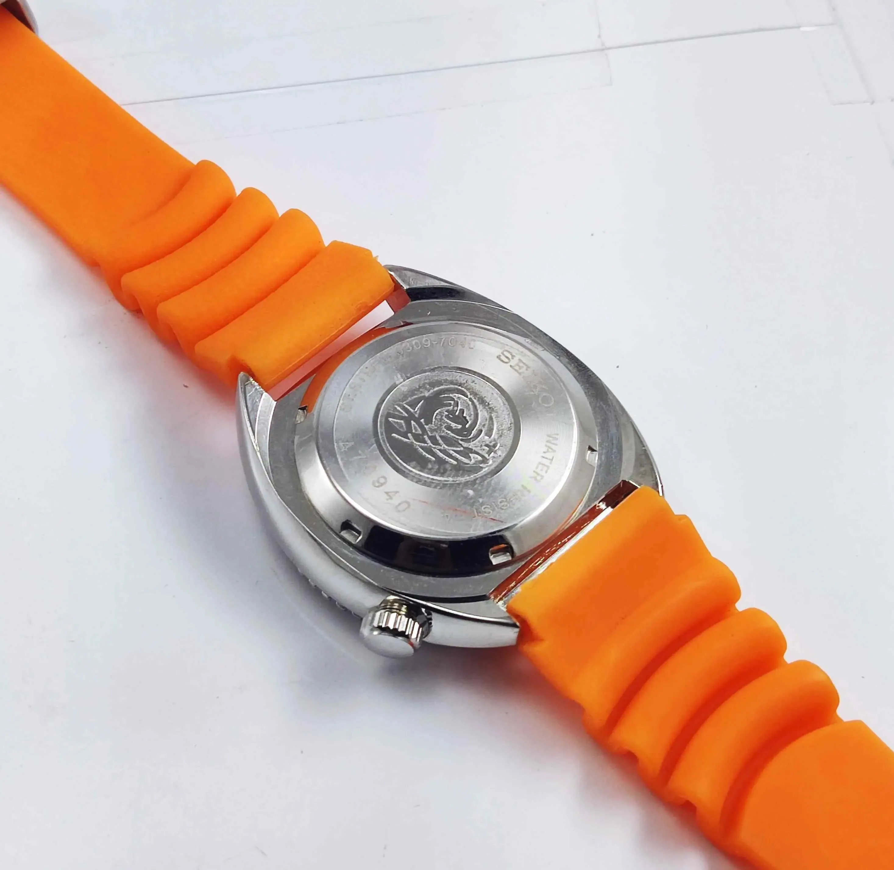 Seiko Automatic 6309A Orange Dial 17 Jewels Men's Sports Watch