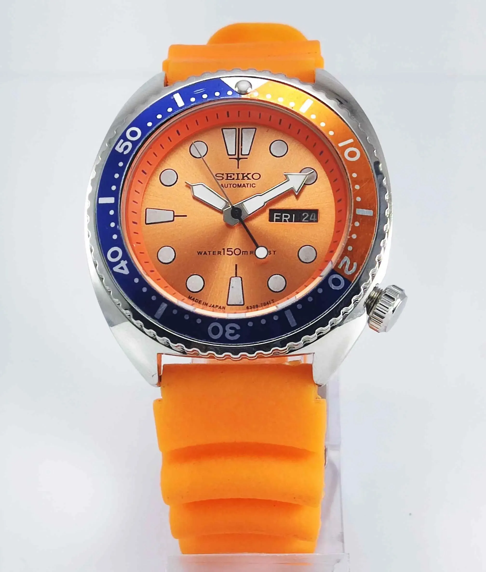 Seiko Automatic 6309A Orange Dial 17 Jewels Men's Sports Watch