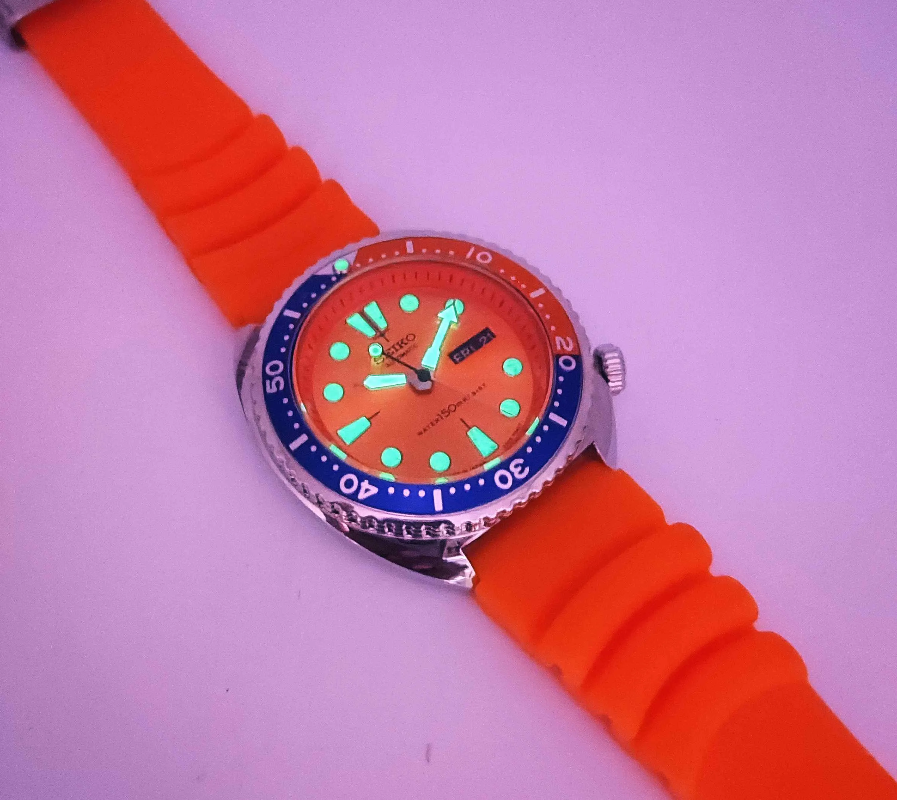 Seiko Automatic 6309A Orange Dial 17 Jewels Men's Sports Watch