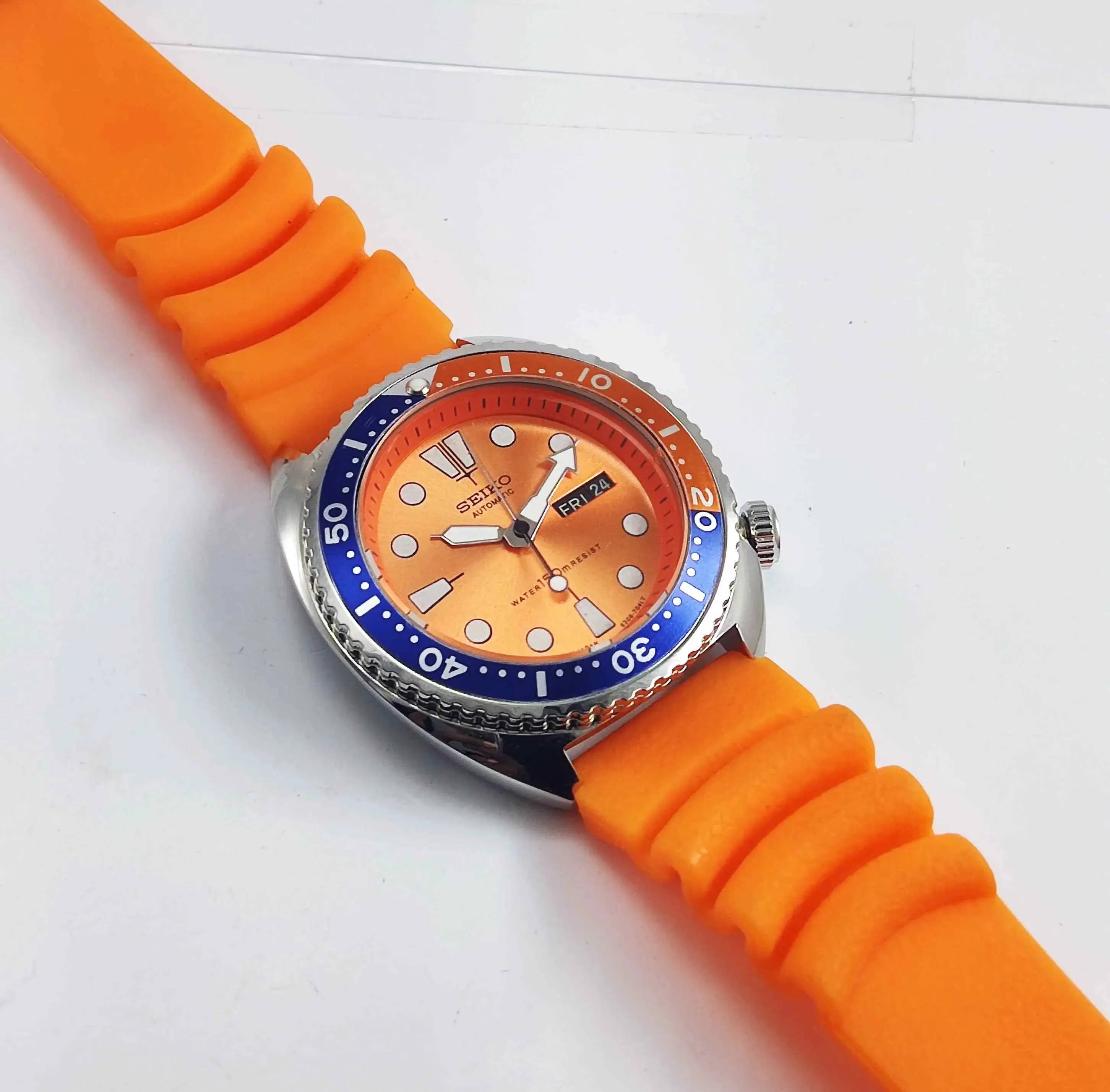 Seiko Automatic 6309A Orange Dial 17 Jewels Men's Sports Watch