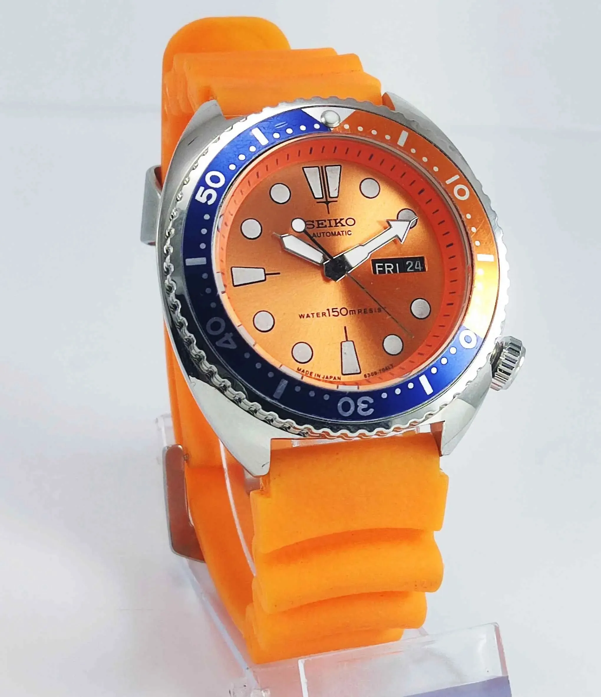 Seiko Automatic 6309A Orange Dial 17 Jewels Men's Sports Watch