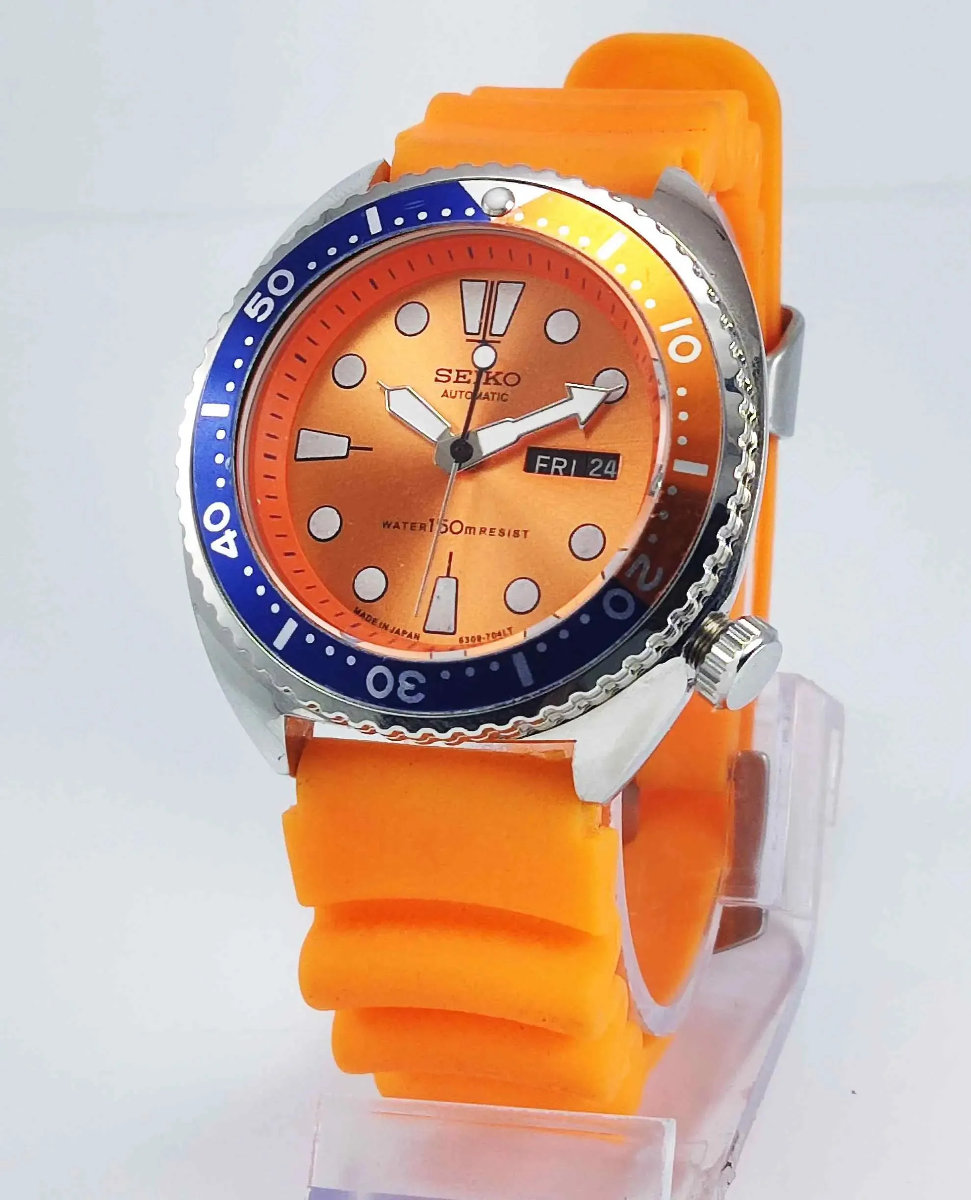 Seiko Automatic 6309A Orange Dial 17 Jewels Men's Sports Watch