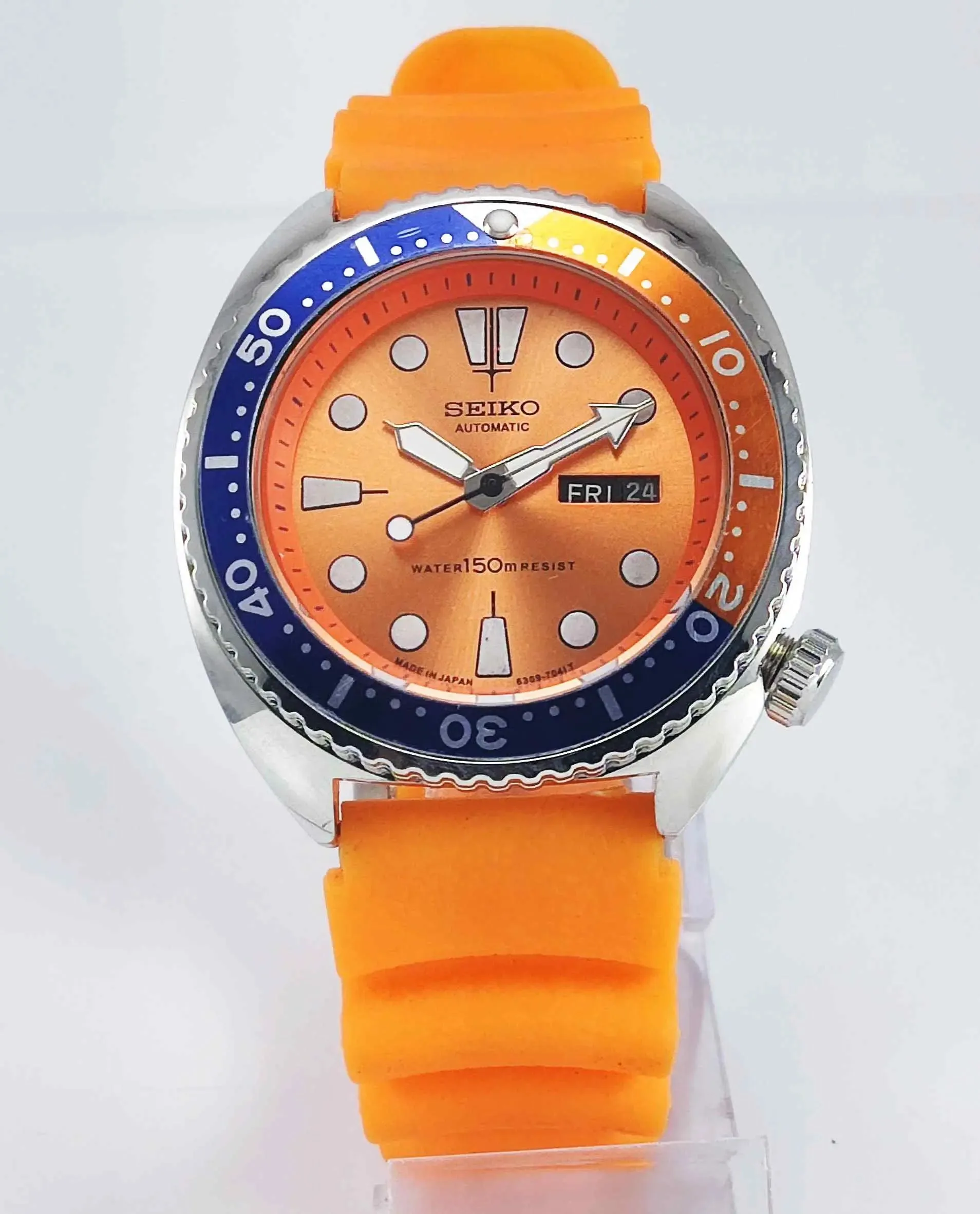 Seiko Automatic 6309A Orange Dial 17 Jewels Men's Sports Watch