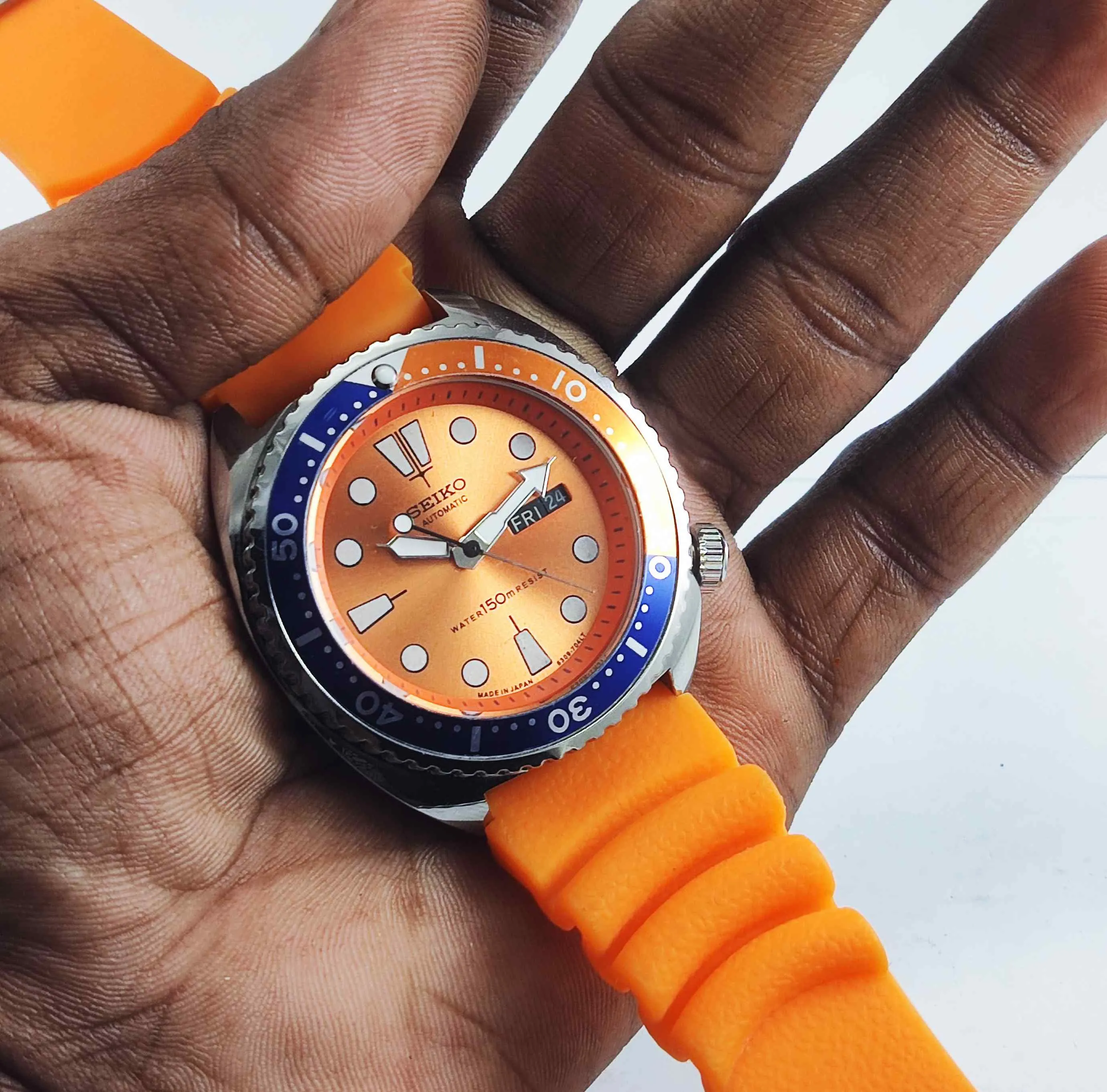 Seiko Automatic 6309A Orange Dial 17 Jewels Men's Sports Watch