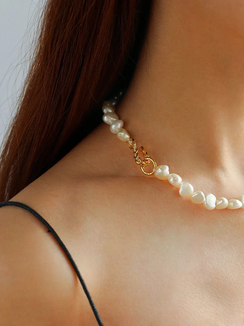 Shaped Irregular Baroque Pearl Necklace